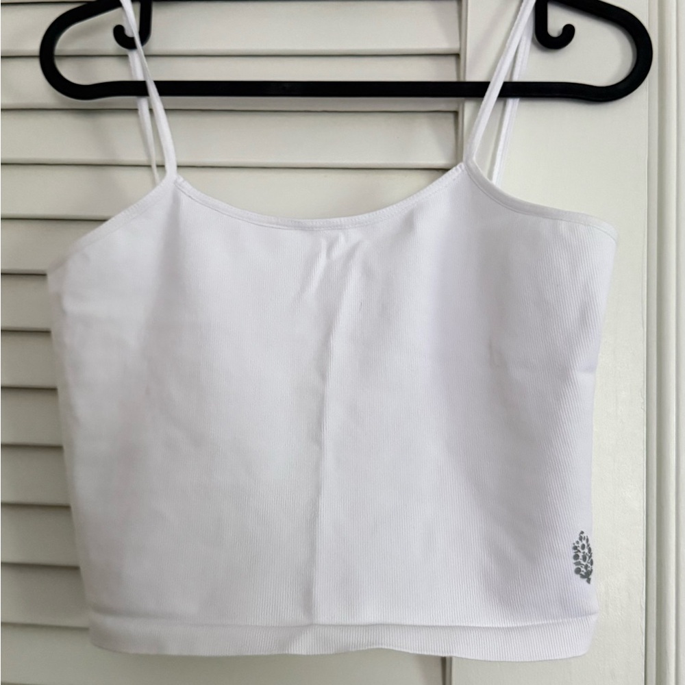Free People Movement Elegant White Camisole Top crop